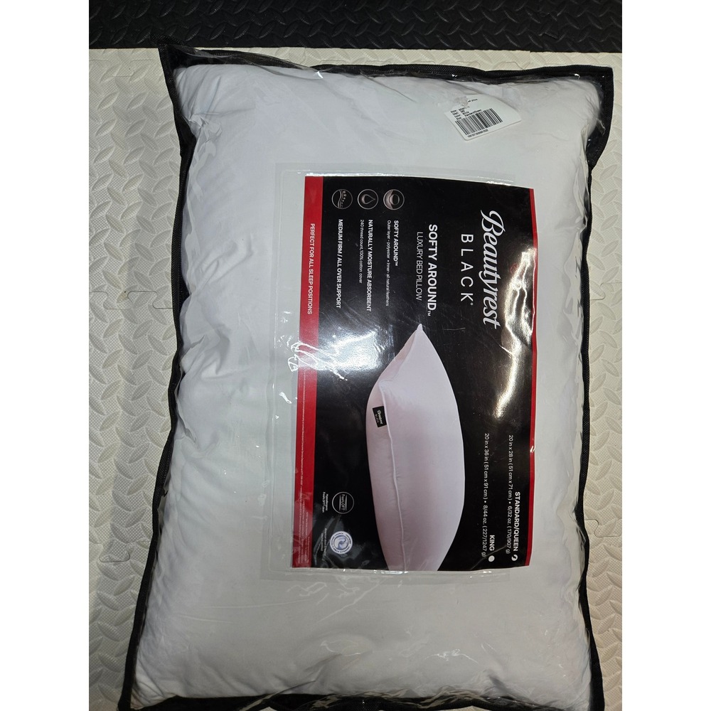 Beautyrest Black Softy Around Down Bed Pillow Standard Queen Medium Firm White